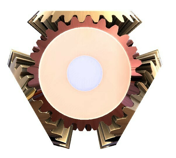 Free STL file 5 bevel gear transmission setT24・3D print object to